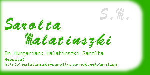 sarolta malatinszki business card